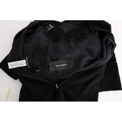 Dolce & Gabbana Black Stretch Shift Long Maxi Dress