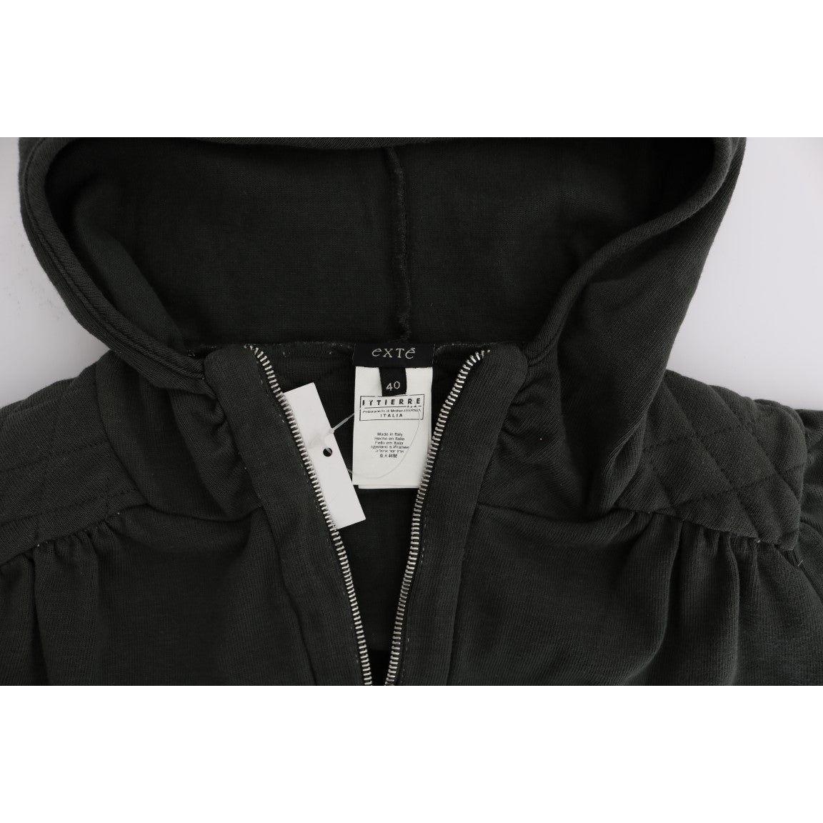 سترة قطنية بسحاب كامل باللون الرمادي من Exte Chic