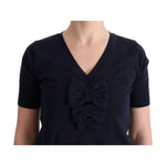 MARGHI LO' Blue 100% Lana Wool Blouse Top SIG30147-2