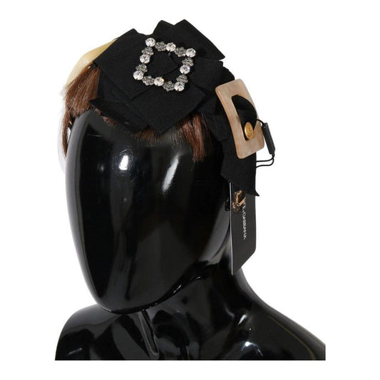 Dolce & Gabbana Clear Crystal Brown Hair Headband SMY1153