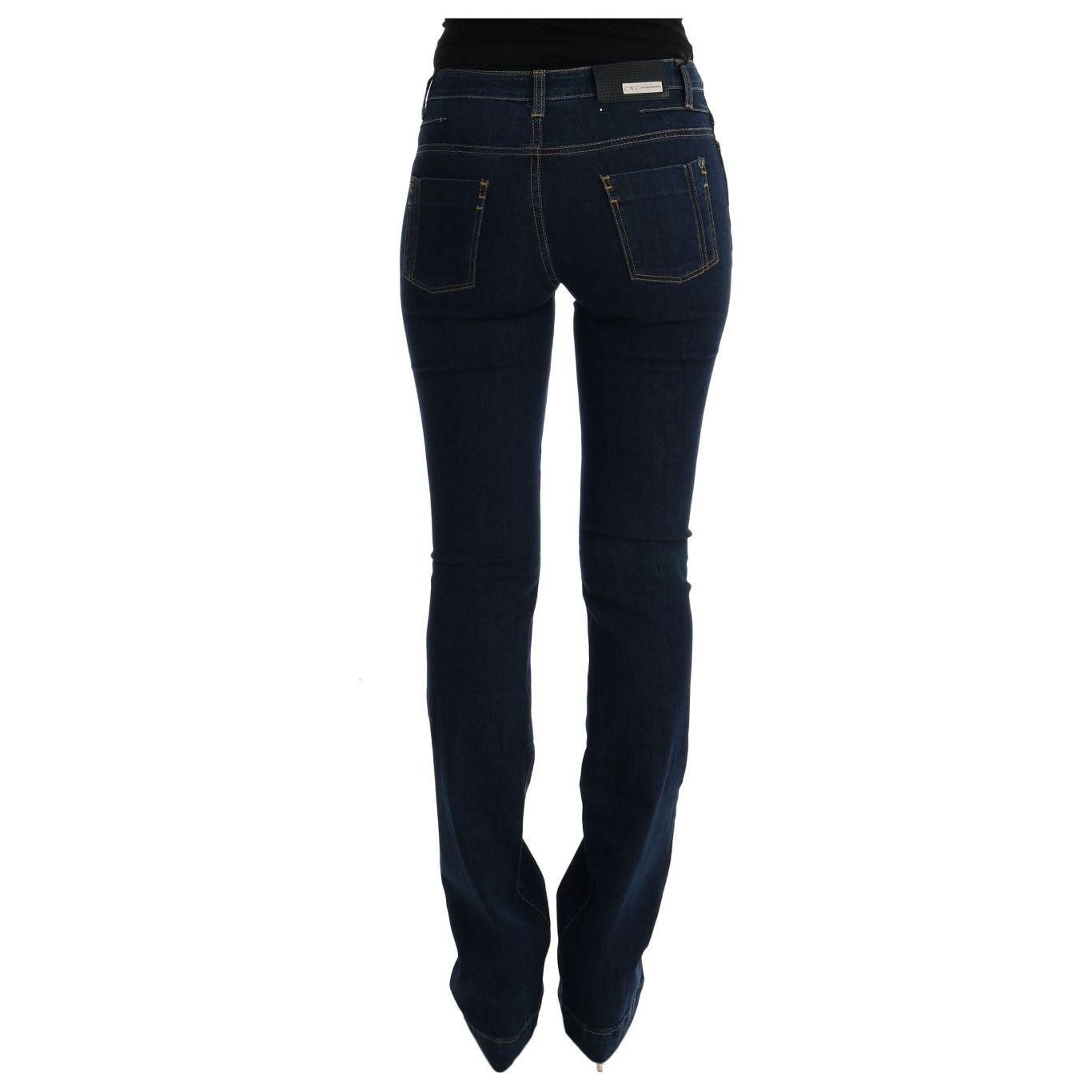 Costume National Blue Cotton Bootcut Flared Jeans