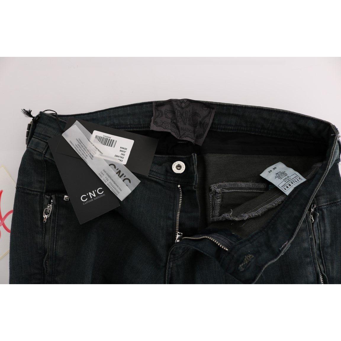 Costume National Gray Cotton Superslim Denim Jeans SIG30125-4
