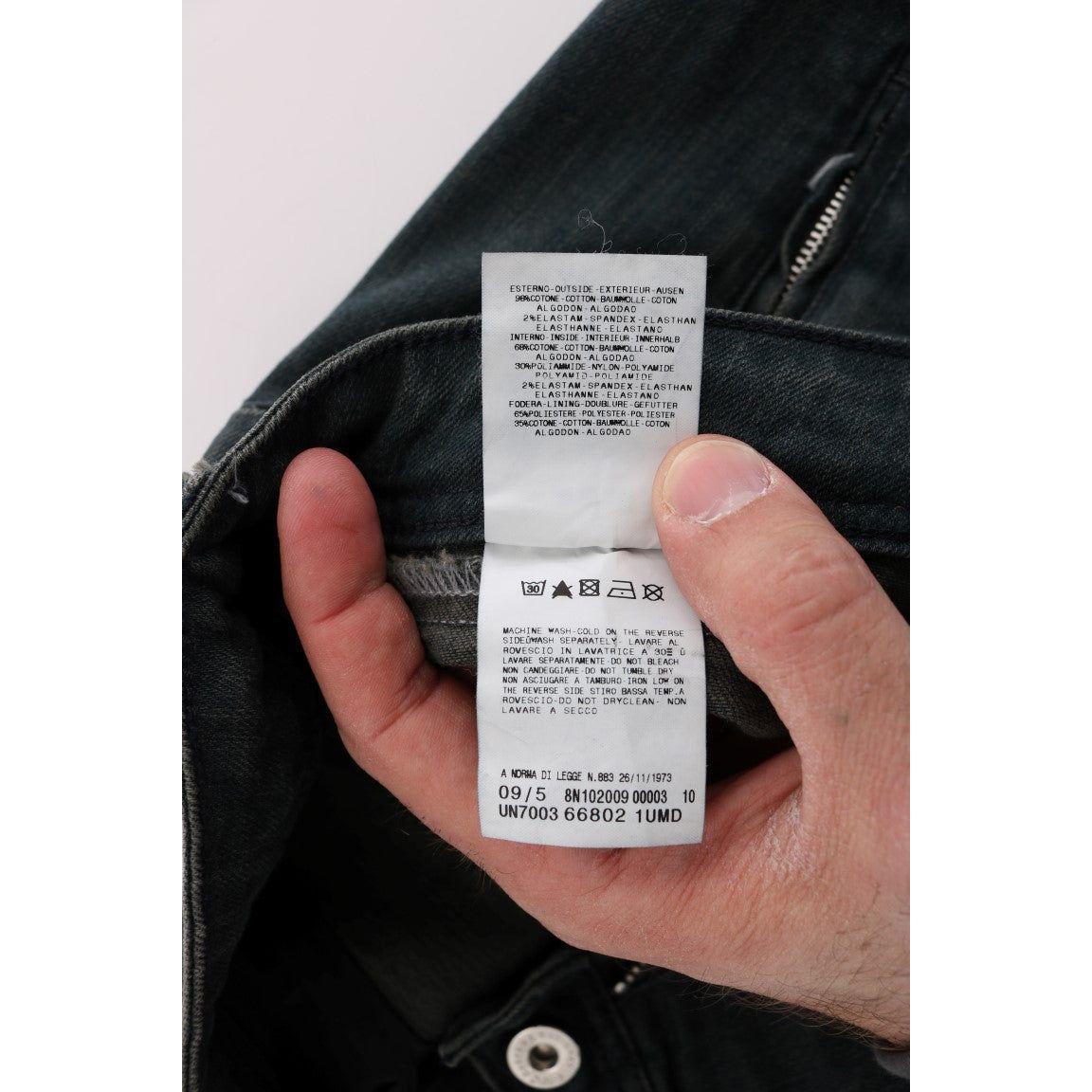Costume National Gray Cotton Superslim Denim Jeans SIG30125-4