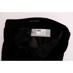Ermanno Scervino Black Viscose Blend Velvet Cropped Pants SIG30308-1