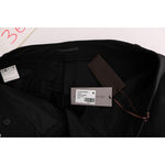 Ermanno Scervino Black Cotton Slim Fit Casual Pants SIG30313-1