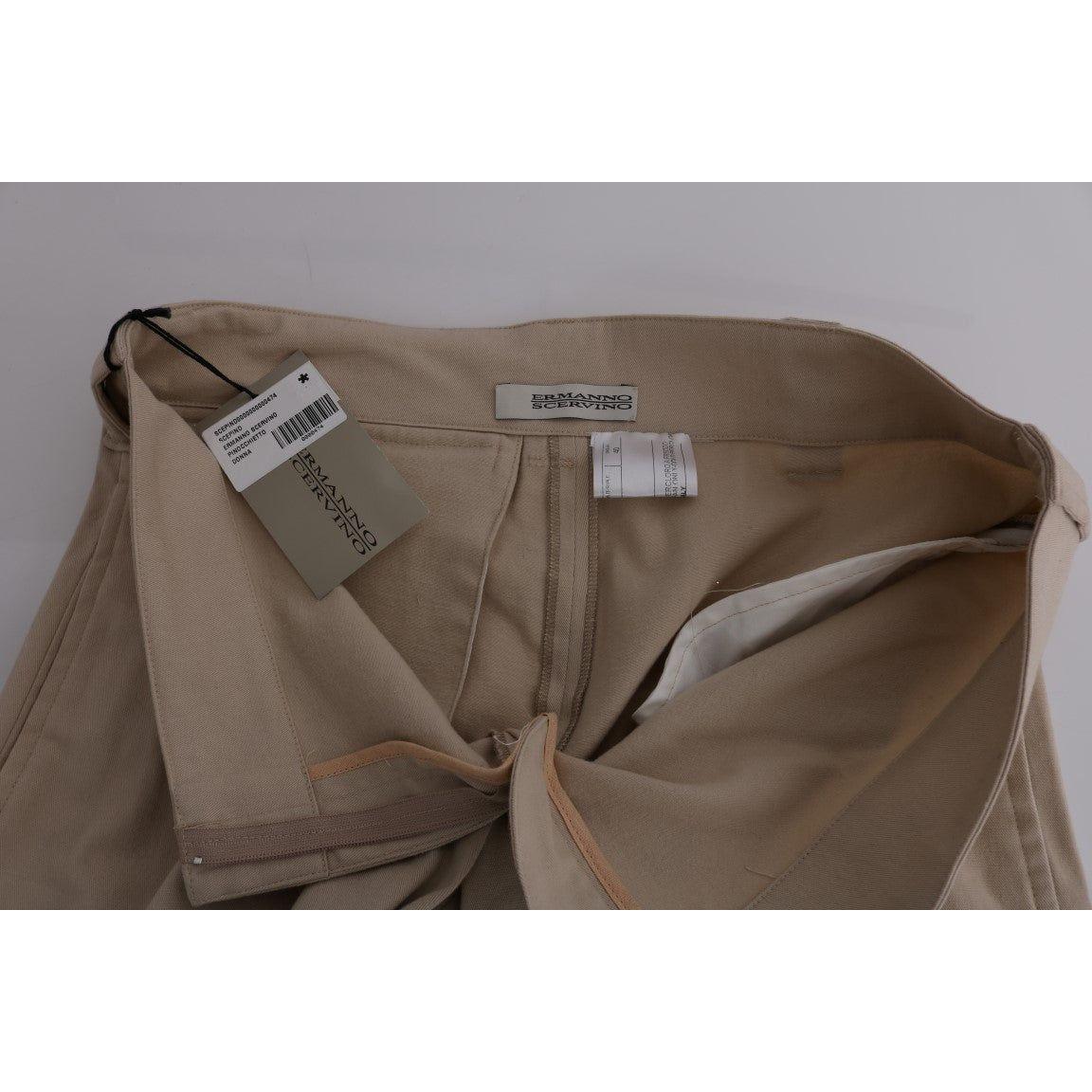 Ermanno Scervino Beige Cotton Wool Regular Fit Pants