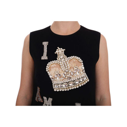 Dolce & Gabbana Black I AM A PRINCESS Crystal Shift Dress