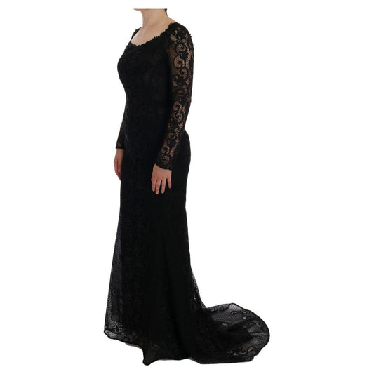 Dolce & Gabbana Black Floral Sheath Dress DR1110-1