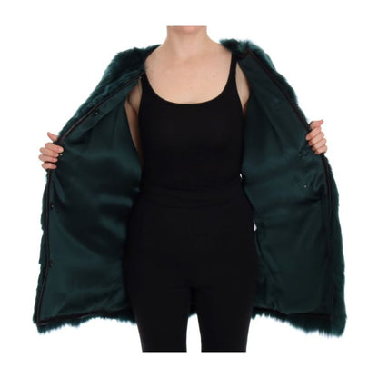 Dolce & Gabbana Green Alpaca Fur Vest Sleeveless Jacket