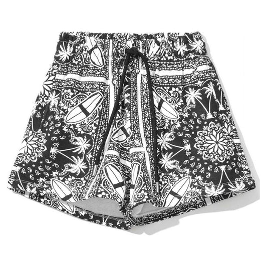 Comme Des Fuckdown Chic Monochrome Palms Cotton Shorts CO-9575-XS