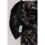 Dolce & Gabbana Black Silver Brocade Floral Skirt SKI1014-1
