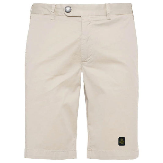 Refrigiwear Elegant Beige Bermuda Shorts with Logo Patch RE-12674-W30