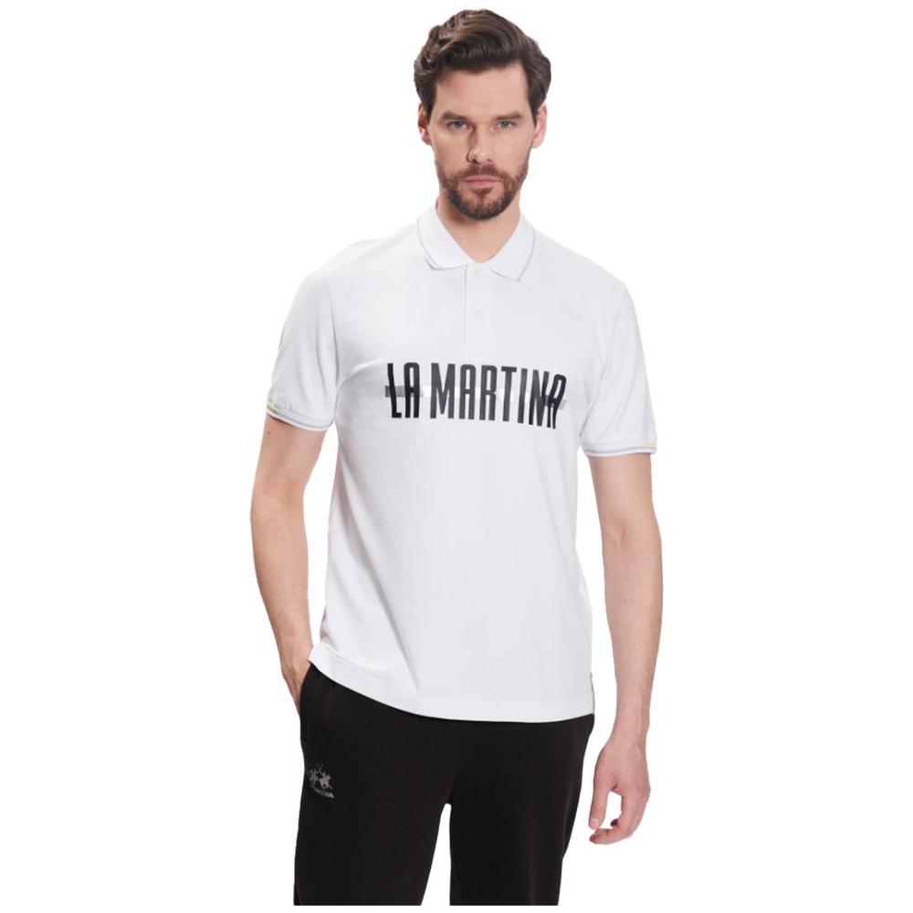قميص بولو أنيق من مزيج القطن من لا مارتينا مع لمسات لامعة
