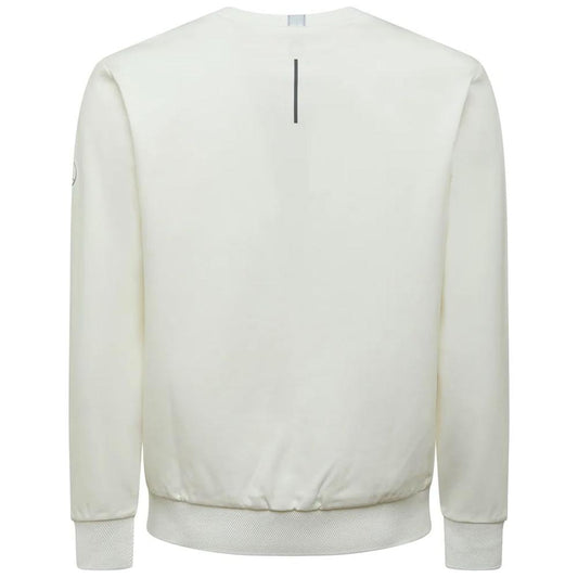 People Of Shibuya Chic White Tech Fabric Crewneck Sweater PE-12439-IT52 | XL