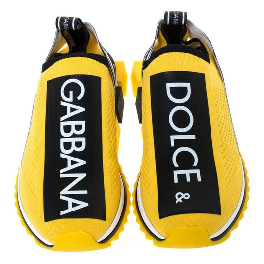 Dolce & Gabbana Chic Logo-Print Stretch Sneakers in Vibrant Yellow