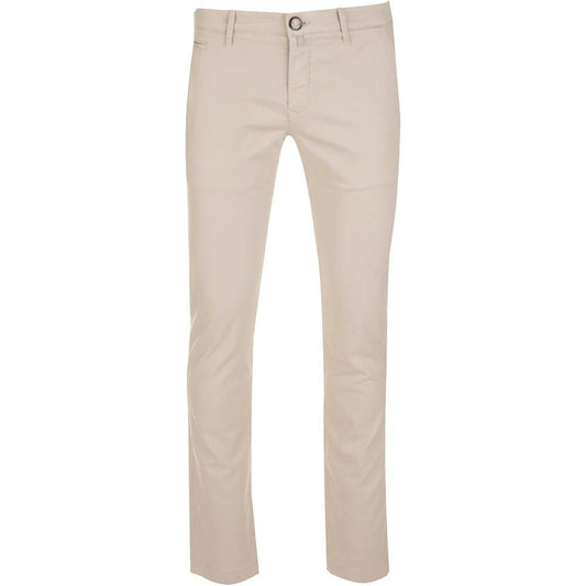 Jacob Cohen Beige Cotton Chino Trousers – Slim Fit Elegance JA-12003-IT38 | XS