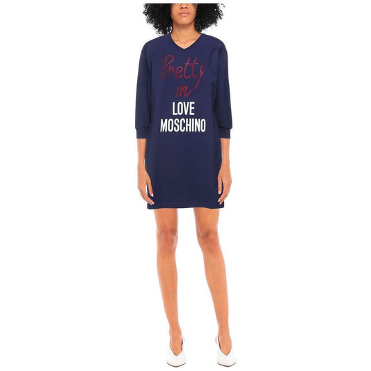Love Moschino Blue Cotton Women Dress LO-4727-IT44|L