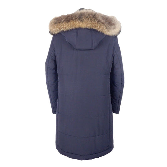 Made in Italy Blue Wool Men's Raincoat LO-4903-IT46 | S