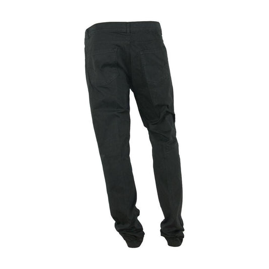 Made in Italy Elegant Summer Black Cotton Trousers MI-3371-IT46 | S