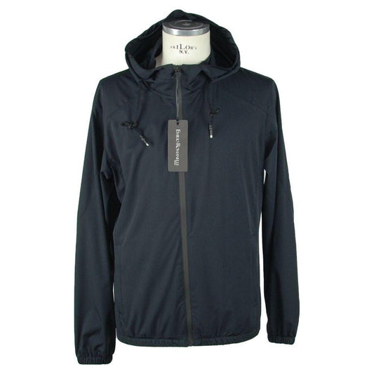Emilio Romanelli Sleek Hooded Full Zip Jacket in Black EM-986-S