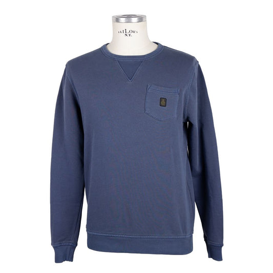 Refrigiwear Blue Cotton Men Sweater with Chest Pocket RE-9224-XL