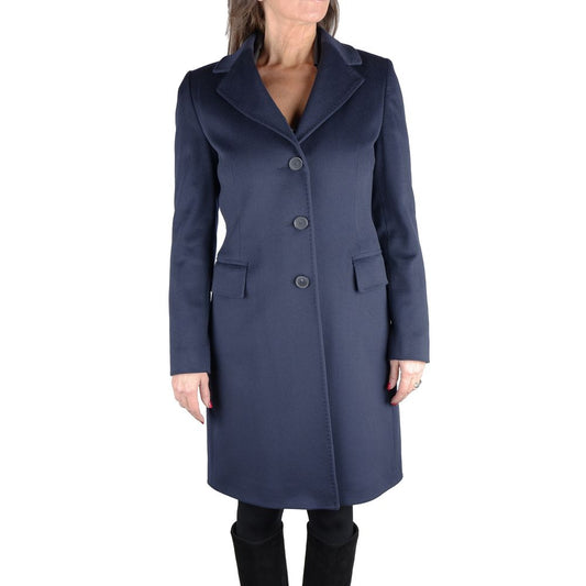 Made in Italy Blue Wool Women Coat LO-8409-IT52 | XXL