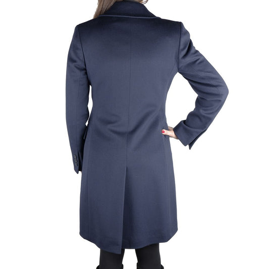 Made in Italy Blue Wool Women Coat LO-8409-IT52 | XXL