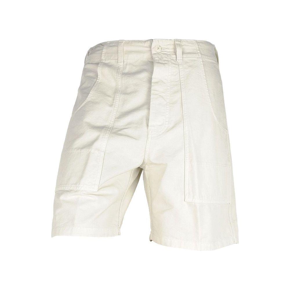 Don The Fuller White Cotton Men's Bermuda Short DO-6937-W33