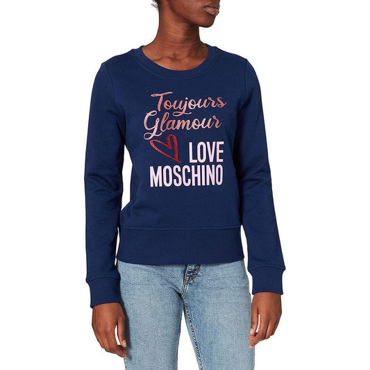 Love Moschino Blue Cotton Women Sweater LO-6944-IT44|L