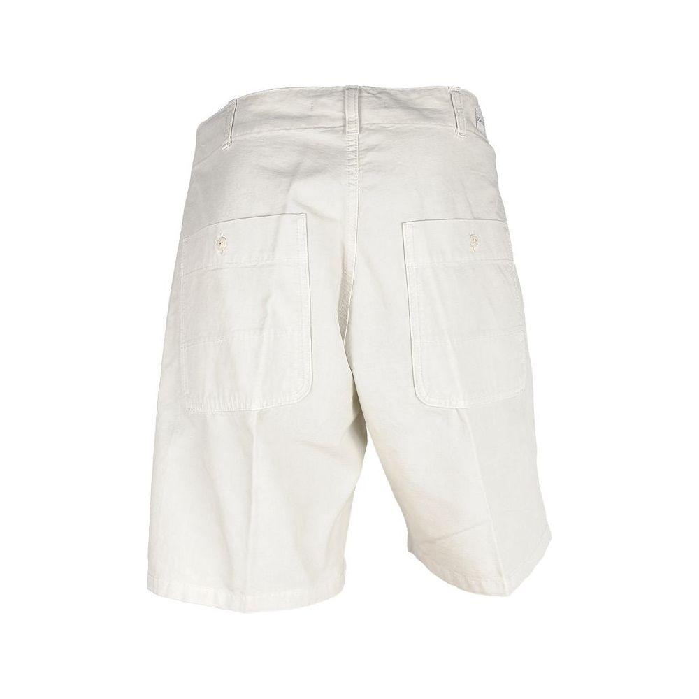 Don The Fuller White Cotton Men's Bermuda Short DO-6937-W33