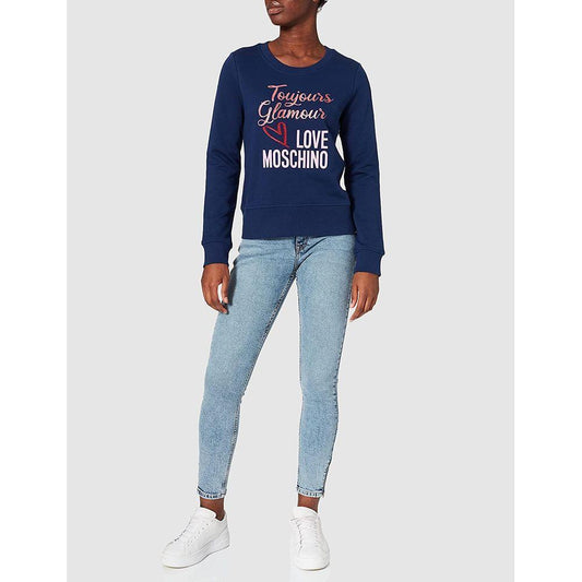 Love Moschino Blue Cotton Women Sweater LO-6944-IT44|L