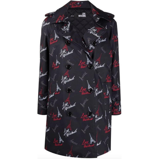 Love Moschino Black Polyester Women Coat LO-6947-IT42|M