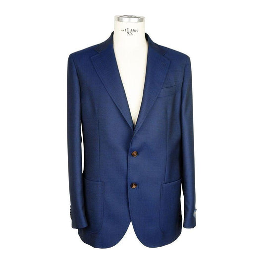 Emilio Romanelli Blue Wool Men's Blazer EM-6561-IT48 | M