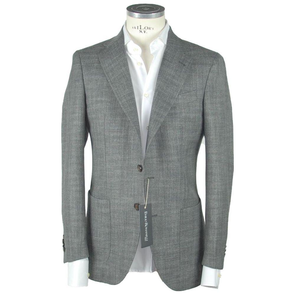 Emilio Romanelli Gray Wool Men's Blazer EM-989-IT46 | S