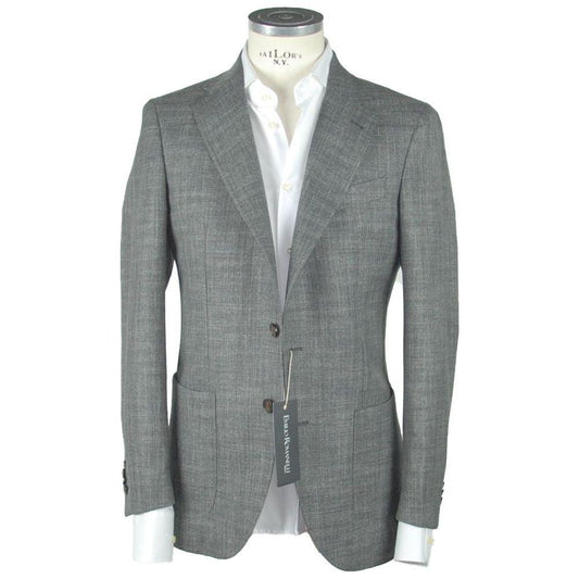 Emilio Romanelli Gray Wool Men's Blazer EM-989-IT46 | S