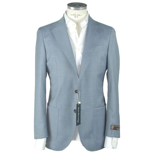 Emilio Romanelli Light Blue Wool Men's Blazer EM-987-IT48 | M