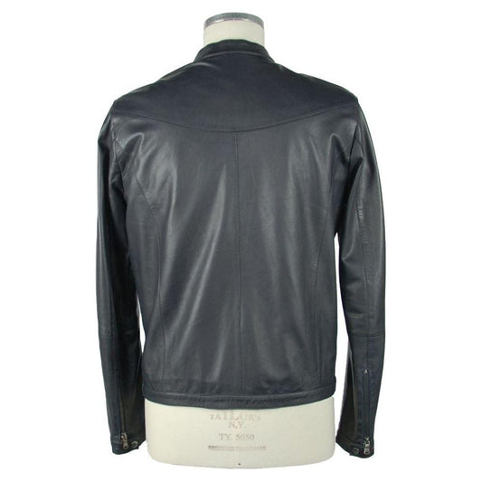 Emilio Romanelli Sapphire Elegance Leather Jacket EM-975-IT58 | 3XL