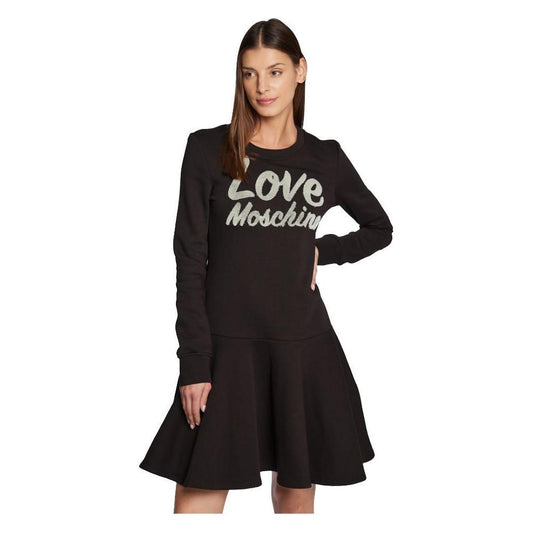 Love Moschino Chic Embossed Logo Cotton Blend Dress LO-10231-IT46 | L