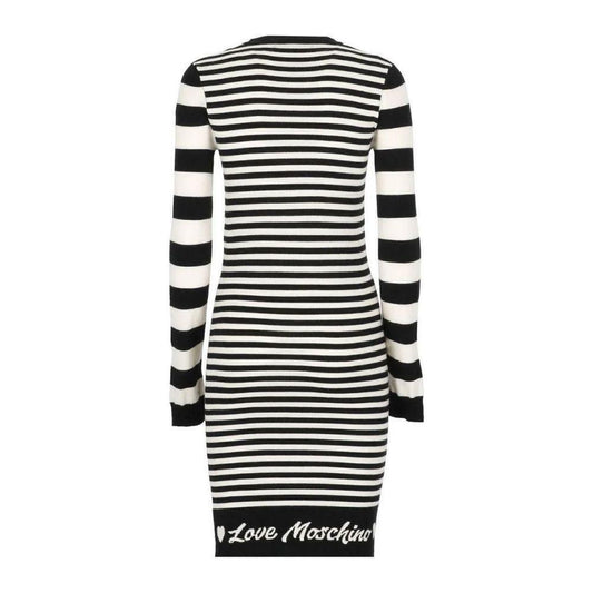 Love Moschino Elegant Striped Knit Dress with Long Sleeves LO-10225-IT40|S