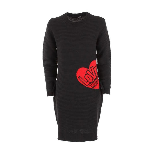 Love Moschino Chic Heart Pattern Knit Wool-Blend Dress LO-10216-IT44|L