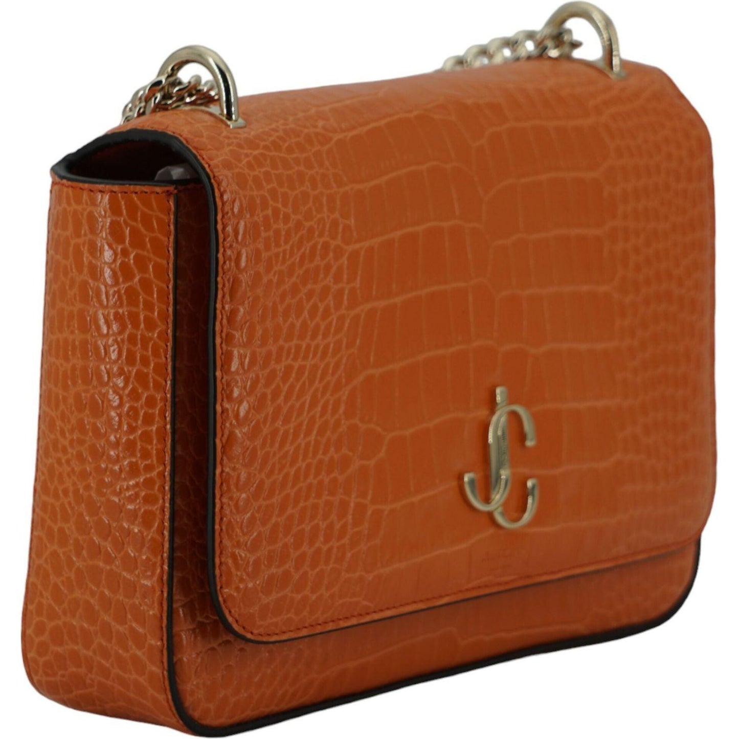 Jimmy Choo Amber Orange Leather Shoulder Bag 196176862228
