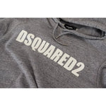 Dsquared² Gray Cotton Hooded Logo Print Men Pullover Sweater TSH83481-48
