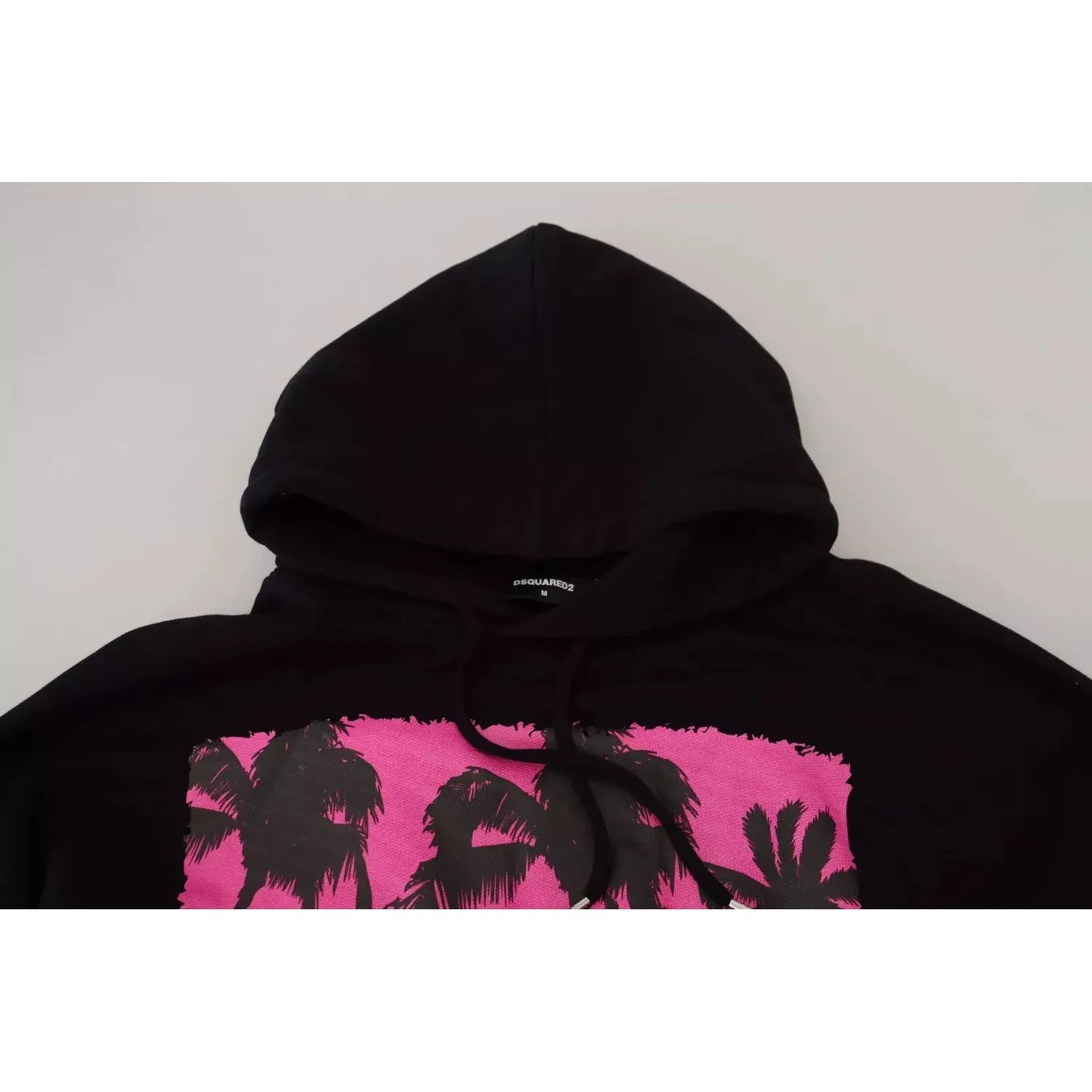 Dsquared² Black Cotton Hooded Printed Men Pullover Sweater