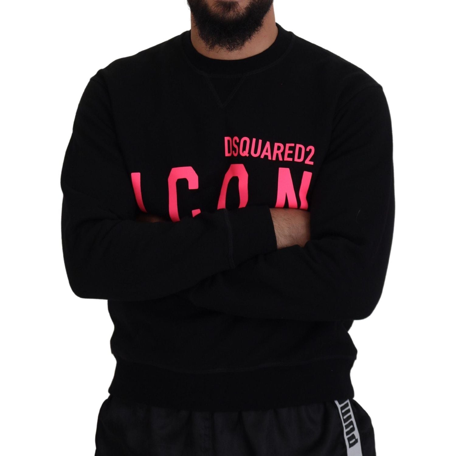 سترة صوفية بأكمام طويلة مطبوعة باللون الأسود من Dsquared²