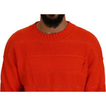 Dsquared² Orange Cotton Long Sleeves Men Pullover Sweater Dsquared² Firebrick