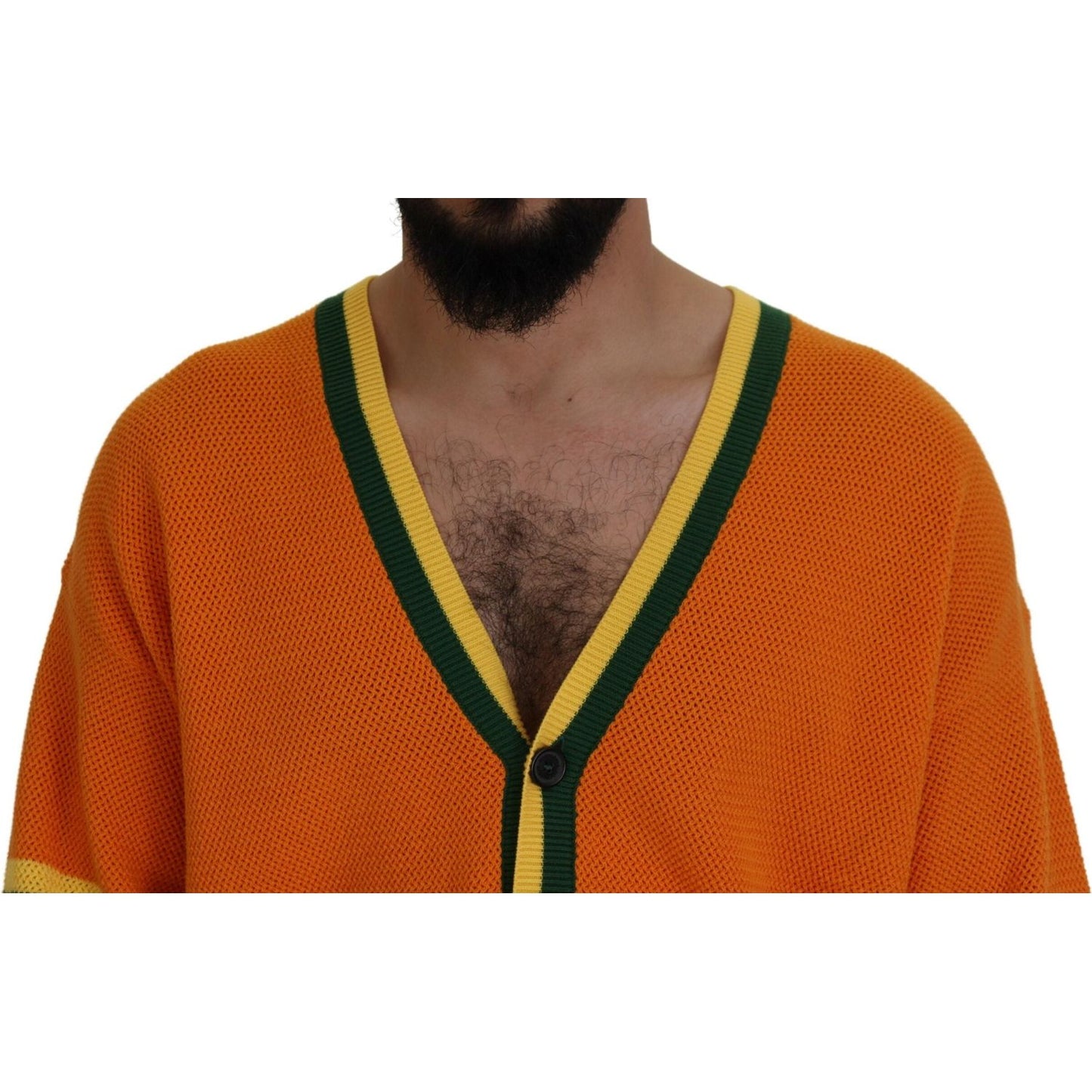 Dsquared² Orange Cotton Long Sleeves Men Cardigan Sweater TSH83546-48