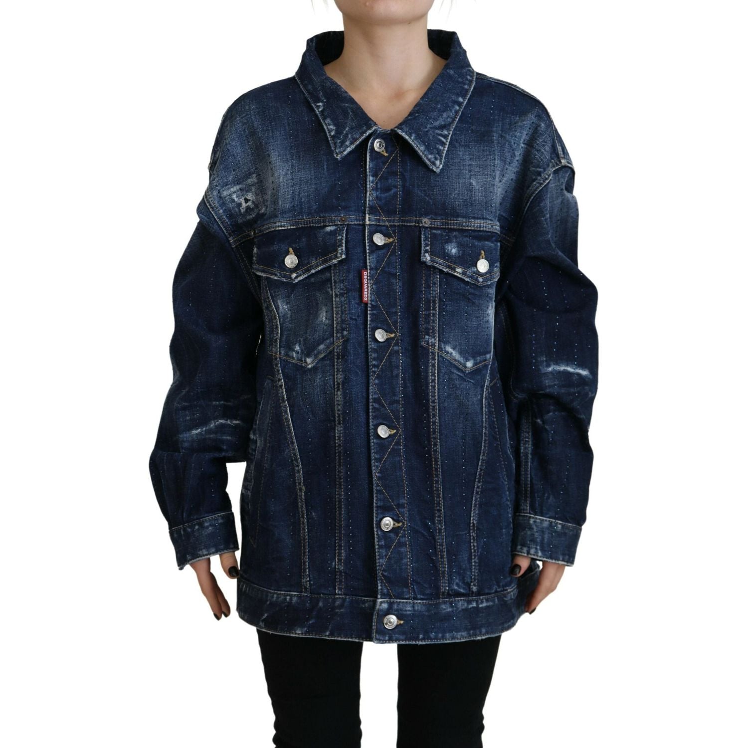 سترة جينز زرقاء ممزقة من Dsquared²