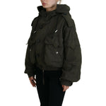 Dsquared² Green Cotton Hooded Cargo Button Jacket Dsquared² Black