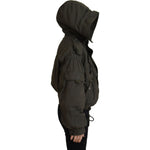 Dsquared² Green Cotton Hooded Cargo Button Jacket Dsquared² Dark Slate Gray