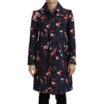 Dsquared² Multicolor Printed Women Long Coat Blazer Jacket Dsquared² Black